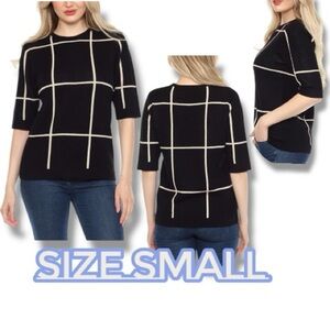 Wrapper Knit Top Elbow Sleeve Sweater Pullover Size Small